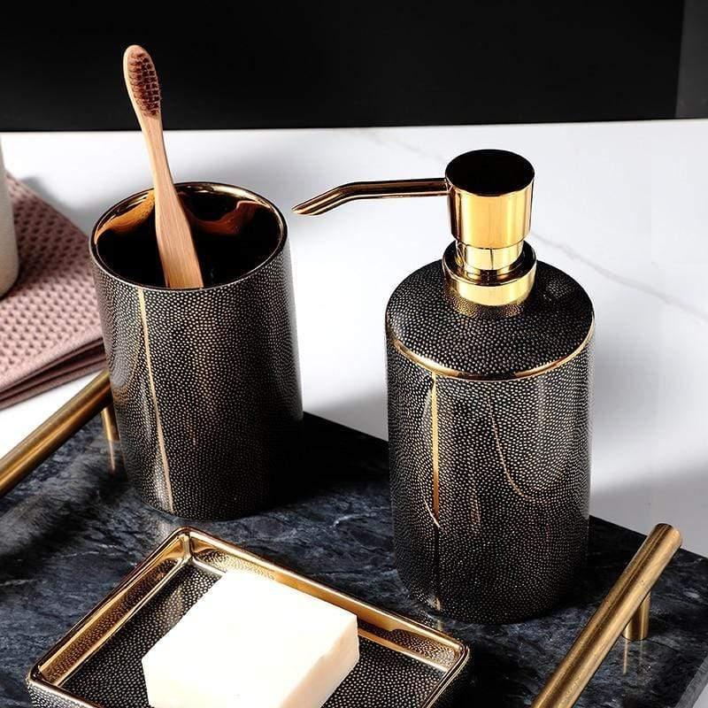 Modernes minimalistisches Badezimmer-Zubehör-Set für stilvolle Organisation