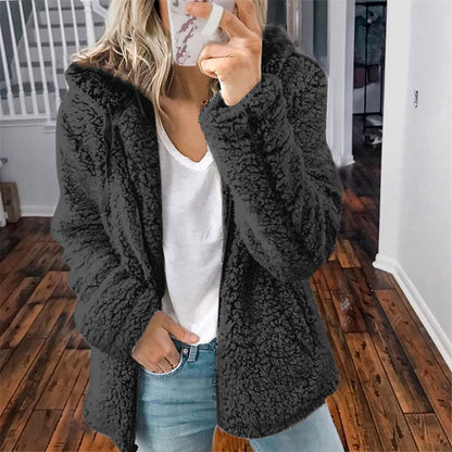Celandine™ - Cozy teddy coat with hood