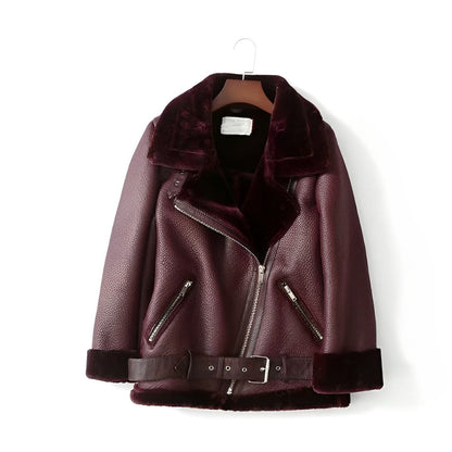 50% OFF | CloudJacket™ | Stylish leather biker jacket with polo collar and belt