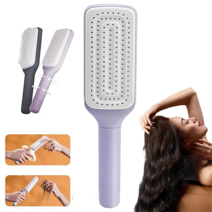4-in-1 Selbstreinigende Antistatische Haarbürste und Kopfhautmassagegerät