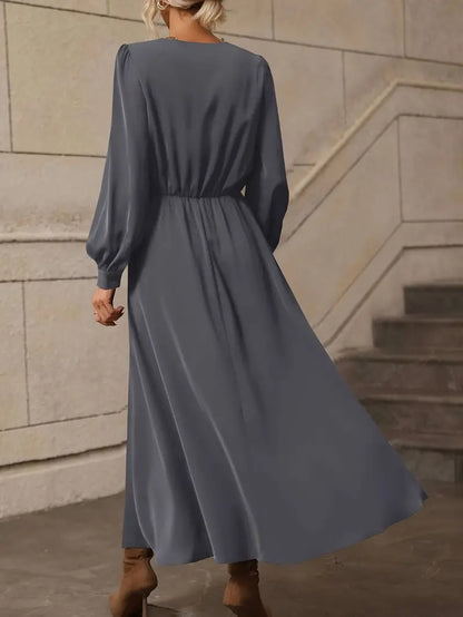 Elyn™ | Refined A-line dress with lantern sleeves