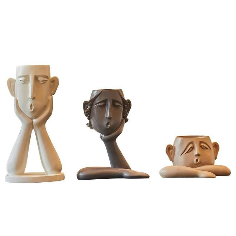 Handgefertigte Keramik-Tanuki-Vase für Boho-Heimdekoration