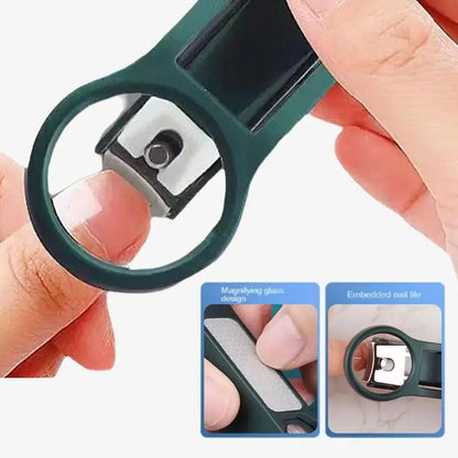 Kompakter Nagelknipser mit Lupe für präzise Pflege