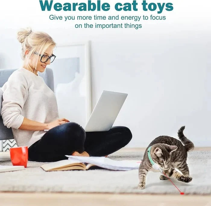 PawLuxe™ - Interaktives Laser-Spielzeughalsband für Katzen