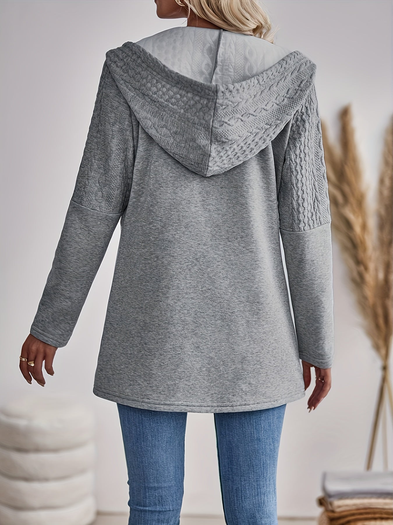 Tivindra™ | Women's Zip-Up Hooded Jacket in Light Grey