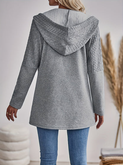 Tivindra™ | Women's Zip-Up Hooded Jacket in Light Grey