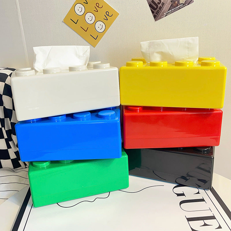 Moderner Wandhalter für Taschentücher mit verspieltem Blockdesign