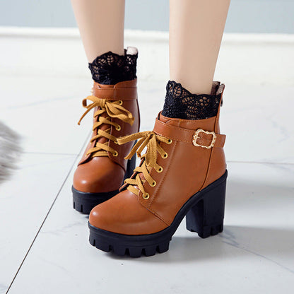 Cozenia™ | Fashionable lace-up boots with a stable heel