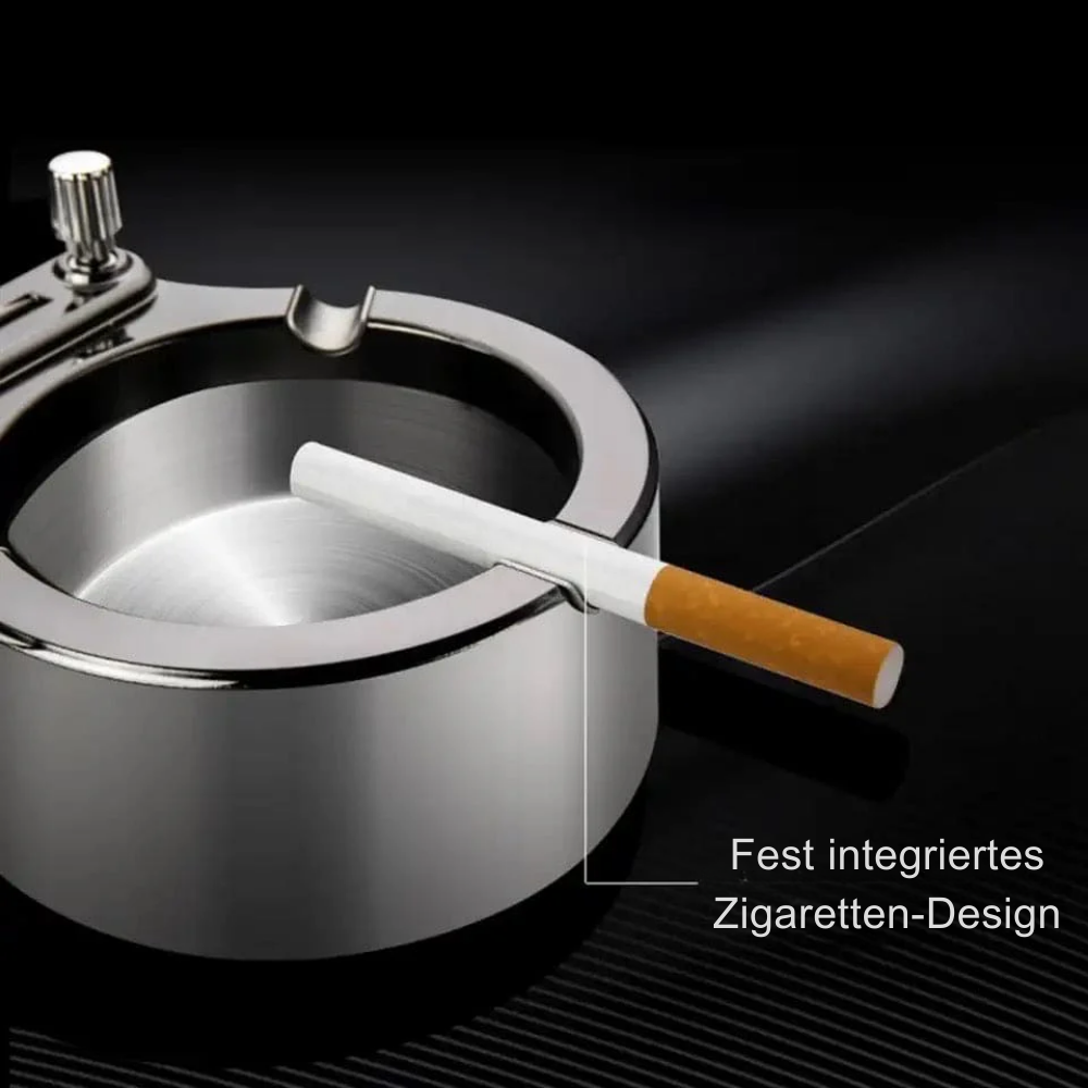 AshKeeper™ - Elegante Metall-Aschenbecher mit eingebautem Feuerzeug
