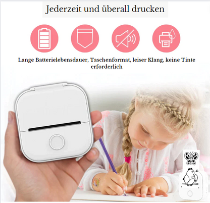 Tragbarer kabelloser Mini-Fotodrucker mit kostenlosem Papier