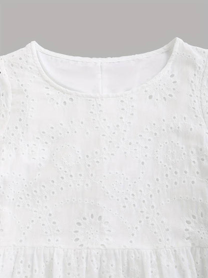 Zara™ | Short-sleeved embroidered dress with ruffles