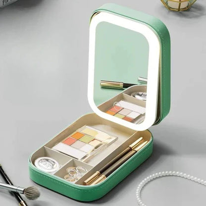 BeautyGlow™ – Portable Cosmetic Bag with LED Mirror