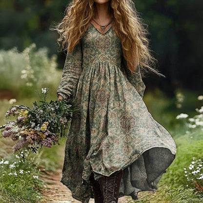 Veronica™ | Vintage ethnic print dress