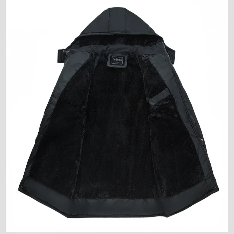 Cazora™ | Men's Hooded Padded and Fleece-Lined Winter Jacket – Black Winter Jacket for Cold Days
