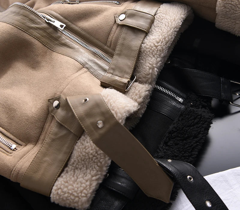 50% off | Ottilie™ | Women's suede coat with fleece lining and waist belt