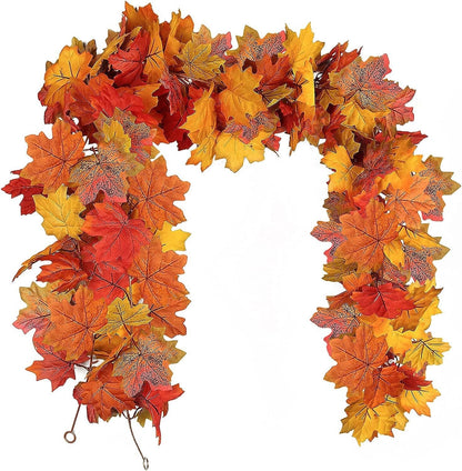 MapleCharm™ | Autumn wreath with pumpkin maple leaves 