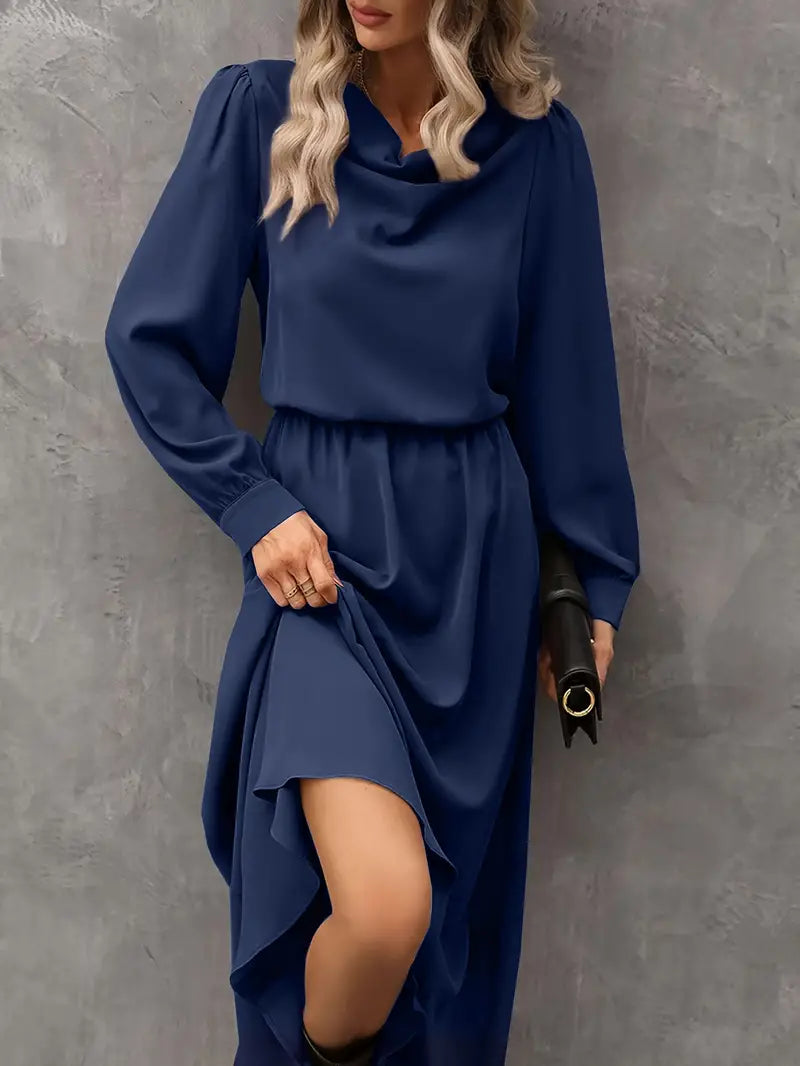 Elyn™ | Refined A-line dress with lantern sleeves