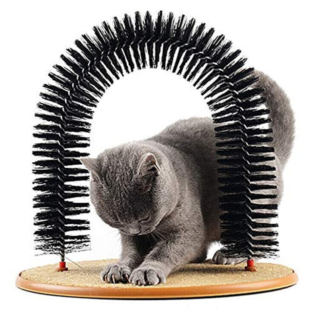 Interaktiver Katzenkratzbaum mit Bürste und Katzenminze