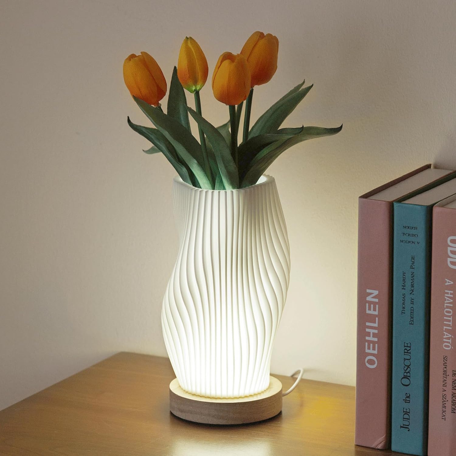 Vintage gestreifte Nachtlichtlampe