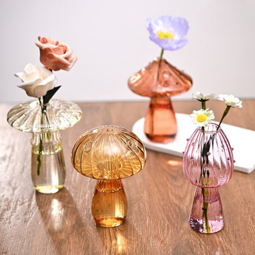 Fungglass™ | Cactus &amp; Mushroom Transparent Glass Vases