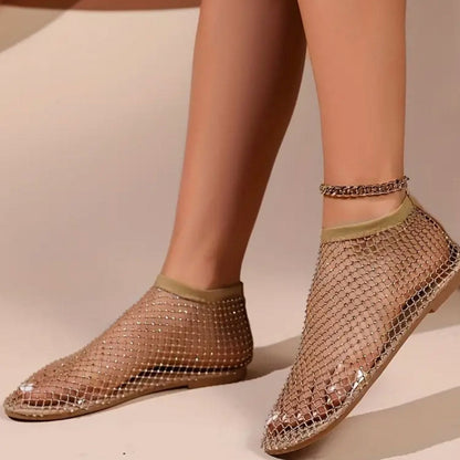 Vallova™ | Glittering Mesh Chain Sandals