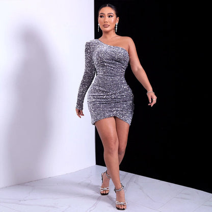 Serenza™ | Sparkling one-shoulder dress for special occasions