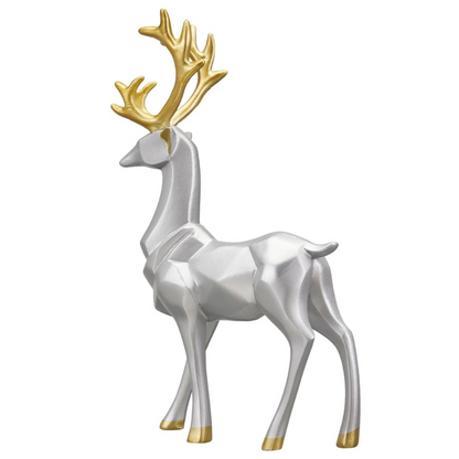 2Pieces™ – Geometric Golden Elk Resin Sculpture 
