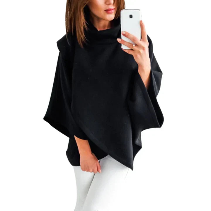 Xenia™ | Women's Batwing Sleeve Asymmetric Turtleneck Sweater – Extra Thick and Cozy