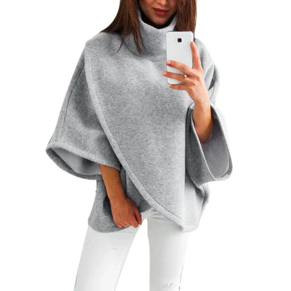 Xenia™ | Women's Batwing Sleeve Asymmetric Turtleneck Sweater – Extra Thick and Cozy