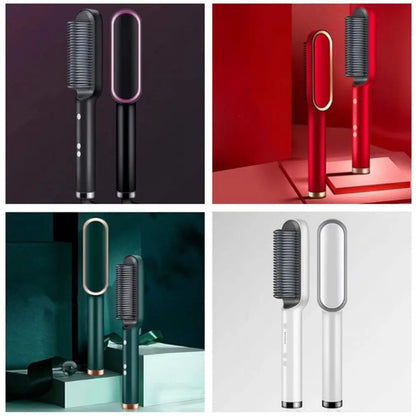 Rose™ | CeramicBrush Hair Straightener and Curling Brush 