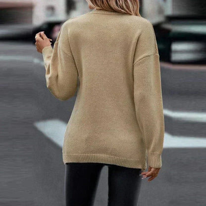 50% off | Olivia™ | Women's asymmetric V-neck wrap knit sweater