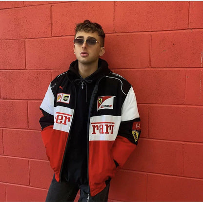 Comfry™ | Unisex vintage Ferrari-style racing jacket