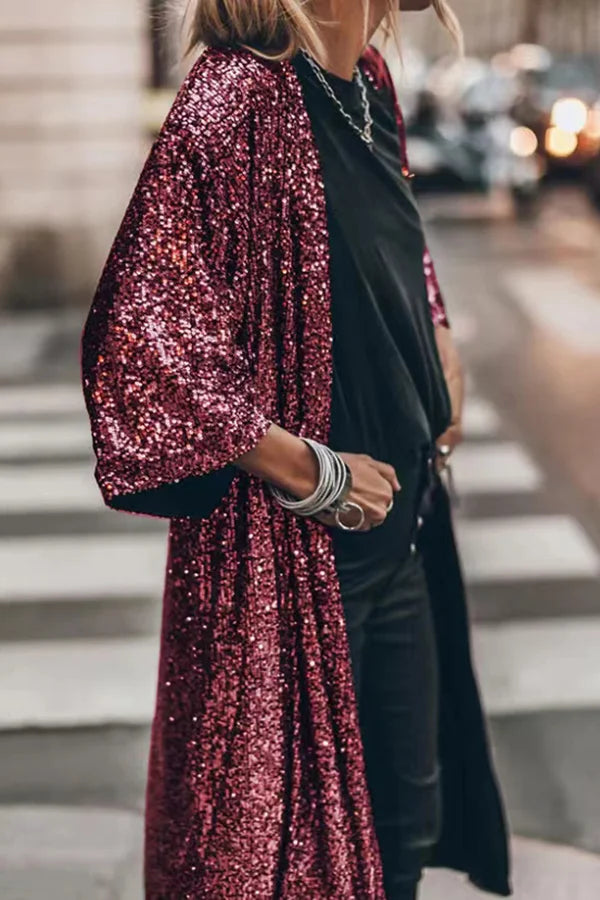 50% off | Fleexa™ - Elegant sequin knit cardigan for a touch of glamour