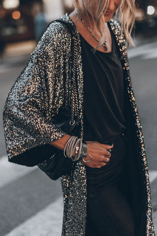 50% off | Fleexa™ - Elegant sequin knit cardigan for a touch of glamour
