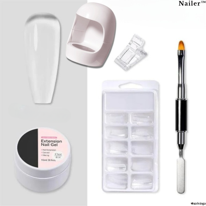 Nailer™ – Hard Gel Nail Extension Kit | Includes UV Lamp!
