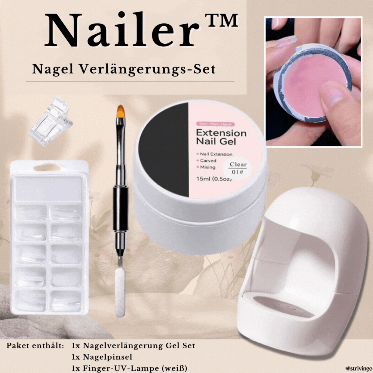Nailer™ – Hard Gel Nail Extension Kit | Includes UV Lamp!