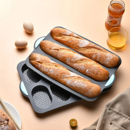 CrustyBake™ | Non-stick silicone baguette baking pan
