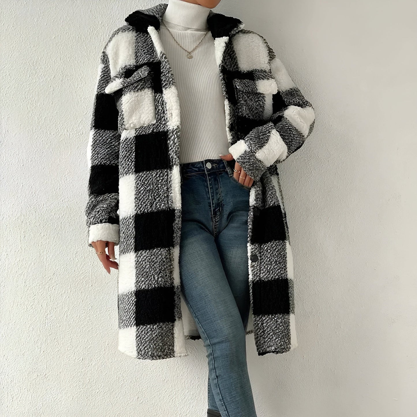 50% off | Estella™ - Long Checked Coat [Last Day Discount] 