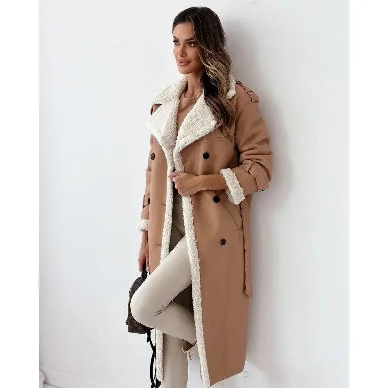 Tavendia™ | Teddy lining trench coat coat