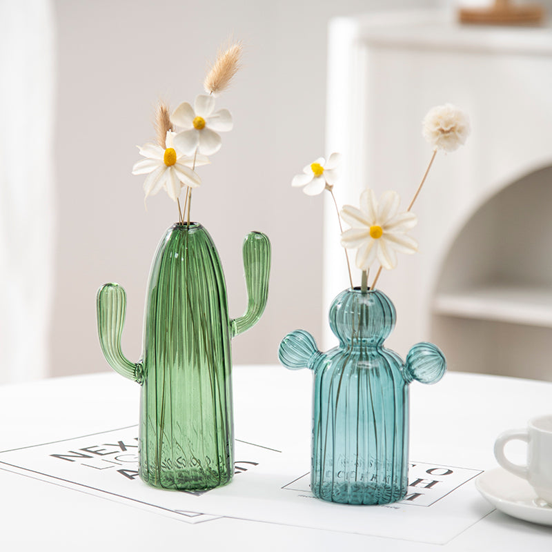 Fungglass™ | Cactus &amp; Mushroom Transparent Glass Vases