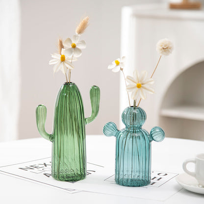 Fungglass™ | Cactus &amp; Mushroom Transparent Glass Vases
