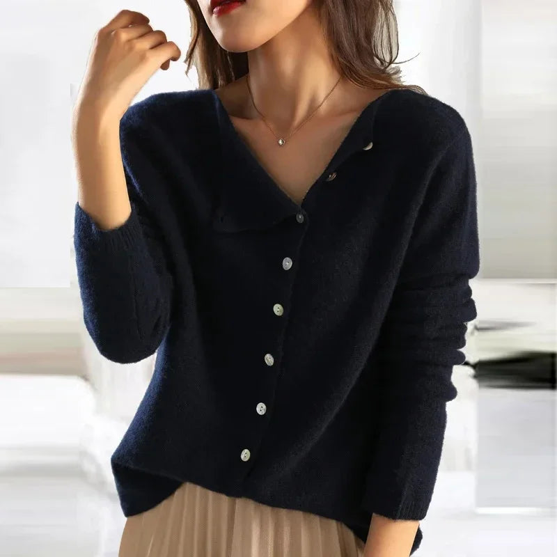 Couture™ Chic sweater with fashionable button closure 