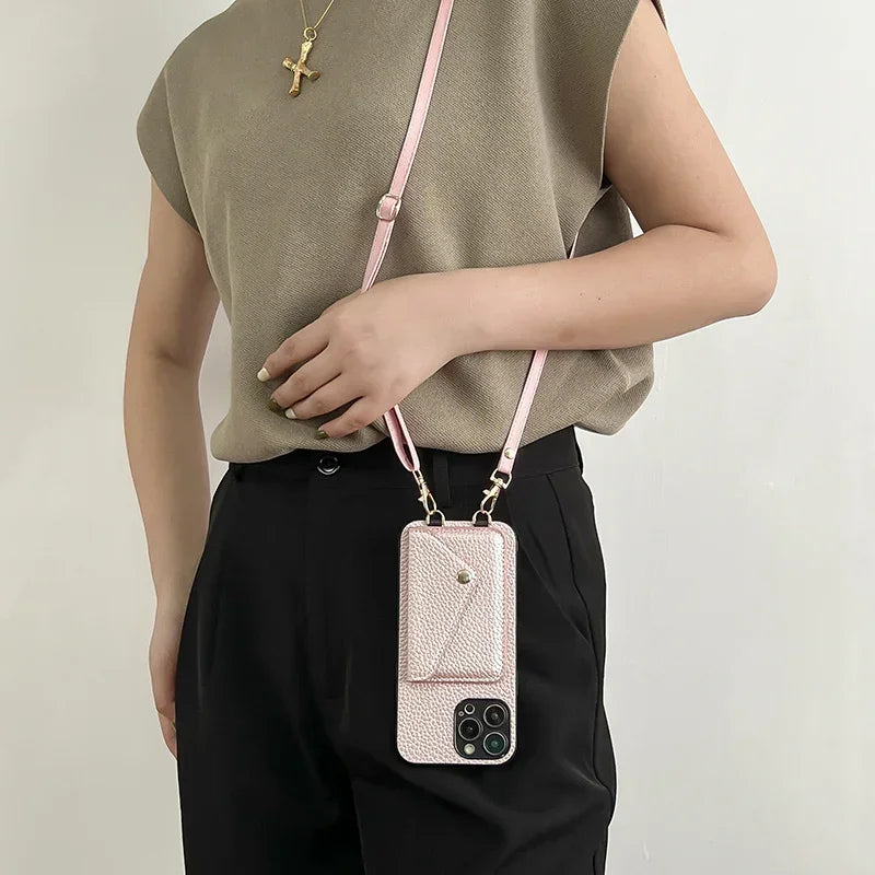 Strapo™ – The leather card holder with lanyard for your iPhone