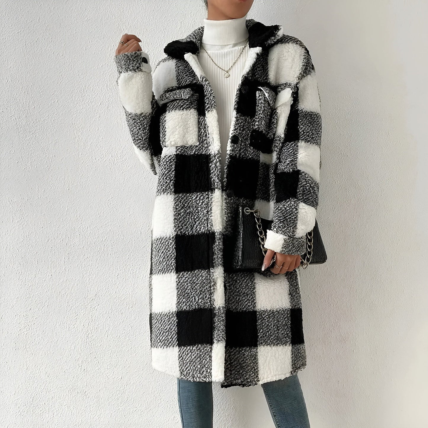 50% off | Estella™ - Long Checked Coat [Last Day Discount] 