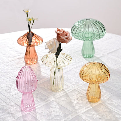 Fungglass™ | Cactus &amp; Mushroom Transparent Glass Vases