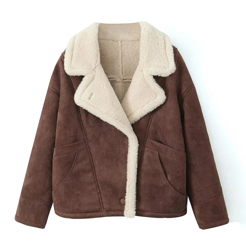 50% off | Lena™ - Fashionable oversized lambskin jacket for women [Last day discount]