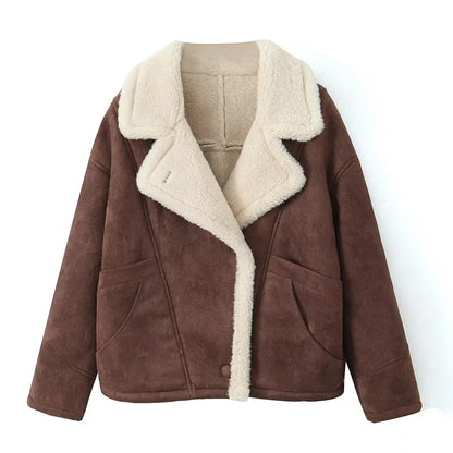 50% off | Lena™ - Fashionable oversized lambskin jacket for women [Last day discount]