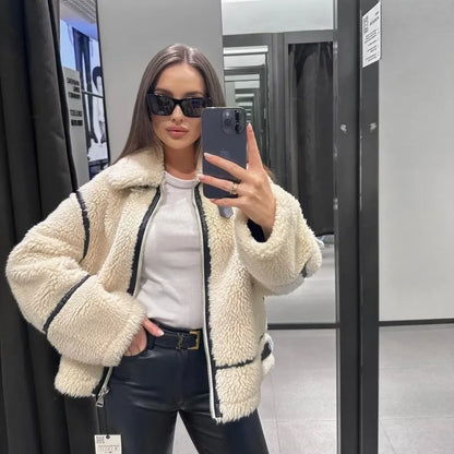 Chiara™ | Women's wool fleece coat, thick and warm 