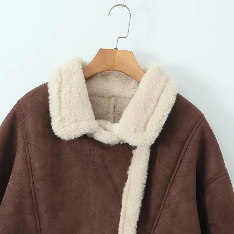 50% off | Lena™ - Fashionable oversized lambskin jacket for women [Last day discount]
