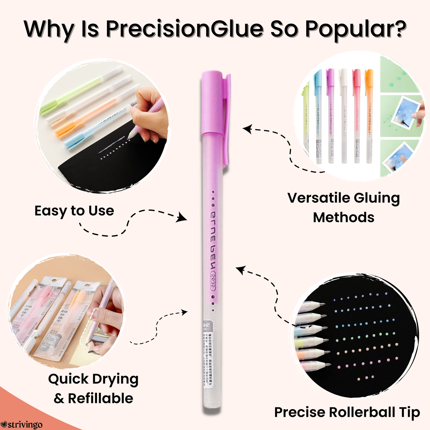 GluePen™ | Precision Glue Refillable Roller Tip Glue Pens